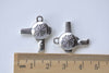 Antique Silver Hair Dryer Charms Barber Shop Pendants Set of 10 A8256