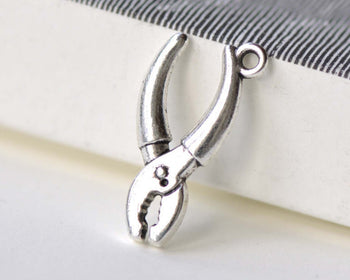Antique Silver Pliers Tool Charms 11x23mm Set of 10 A8253