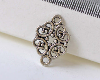 Antique Silver Filigree Connector 13x20mm Set of 30 A8257