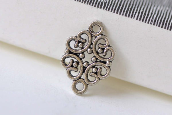 Antique Silver Filigree Connector 13x20mm Set of 30 A8257