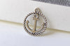 Anchor Ring Charms Antique Silver Nautical Pendants Set of 20 A8258