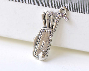 Antique Silver Golf Bag Charms 12x22mm Set of 20 A8260