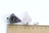 Large Faceted Gemstone Diamond Quartz Pendant Set of 1