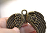 Large Angel Wings Connectors Antique Bronze Pendants Set of 2 A8298