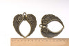 Large Angel Wings Connectors Antique Bronze Pendants Set of 2 A8298