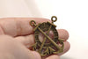 Double Anchor Life Ring Charm Pendants Antique Bronze/Silver Set of 5