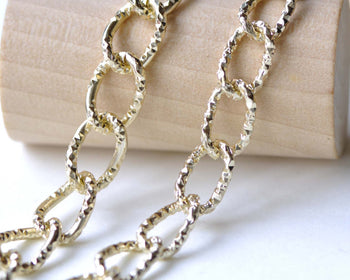 16ft (5m) KC Gold Aluminum Diamond Pattern Oval Chain