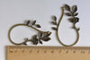 Antique Bronze Vine Leaf Rose Flower Hook Earwire Set of 10 A8321