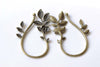 Antique Bronze Vine Leaf Rose Flower Hook Earwire Set of 10 A8321