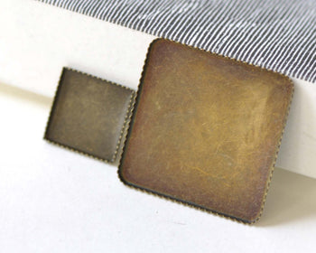 Square Base Setting Pendant Tray 8mm/10mm/12mm/15mm/25mm Cabochon Set of 10