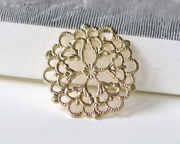 10 pcs Gold Flower Snowflake Connector Charm Embellishment A8342