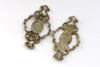 Thick Cut Out Floral Connector Antique Bronze Pendants Set of 10 A8324