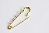 Gold Kilt Pins Five Loops Safety Pin Broochs Set of 10  A8344
