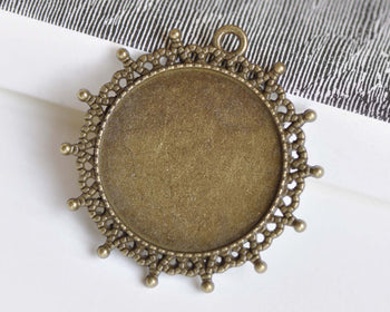 Large Pendant Tray Base Setting Match 30mm Cabochon Set of 10  A8352