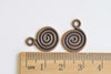 Antique Copper Round Flat Charms Double Sided 13x18mm Set of 20 A8354