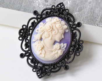 5 pcs Black Pendant Tray Base Settings 30x40mm Cabochon A8364