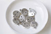 Antique Silver Tai Chi Yin-Yang Charms Pendants  15mm Set of 20 A8408