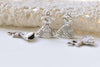 Antique Silver 3D Evening Gown Dress Charm Pendants Set of 20 A8420