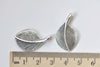 Antique Silver Dainty Leaf Charms Large Hole Set of 10 A8431