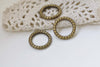 Antique Bronze Thick Coil Loop Circle Rings Charms Set of 10 A8438