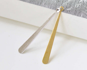 Long Tear Drop Embellishment Gold/White Gold Charms 4x37mm Set of 20