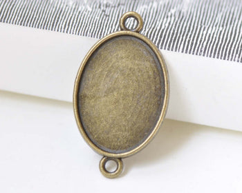 Antique Bronze Pendant Tray Connector 13x18mm/18x25mm Set of 10