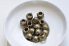 20 pcs Antique Bronze Large Hole Beetle Beads 8x10mm A8459