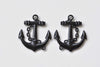 10 pcs Black Anchor Charms Nautical Pendants 27x31mm A8518