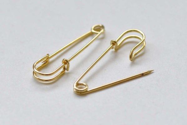 Plain Gold Kilt Safety Pins Broochs 10x35mm Set of 10 A8522