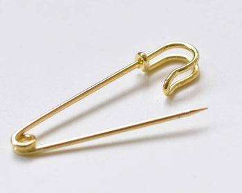 Plain Gold Safety Pins Kilt Pins Broochs 11x50mm Set of 10 A8523
