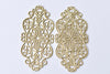 Raw Brass Long Flat Floral Embellishments Stamping Set of 10 A8533